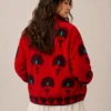 Lakshmi Jacket. Color rojo cereza con abanicos