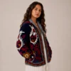 Lakshmi Jacket. Color azul rey y rojo