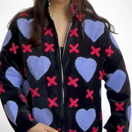 Lakshmi azul con corazones