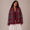 Lakshmi Jacket. Color gris con corazones y abanicos