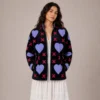 2 Lakshmi Jacket. Color azul marino con corazones