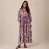 20 Shakti dress, Color palo de rosa con flores