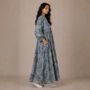 3 Shakti dress, Color azul acero con gatos