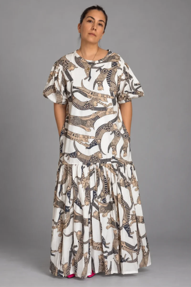 Chandra Dress Cats, white