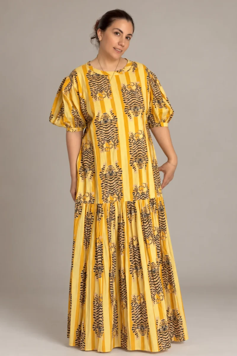 Chandra Dress Tigers, yellow