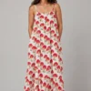 Leela Dress Mushrooms, red