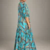 Chandra Dress Cats, cyan