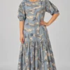Chandra Dress Cats, dusty blue