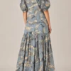 Chandra Dress Cats, dusty blue