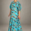 Chandra Dress Cats, cyan