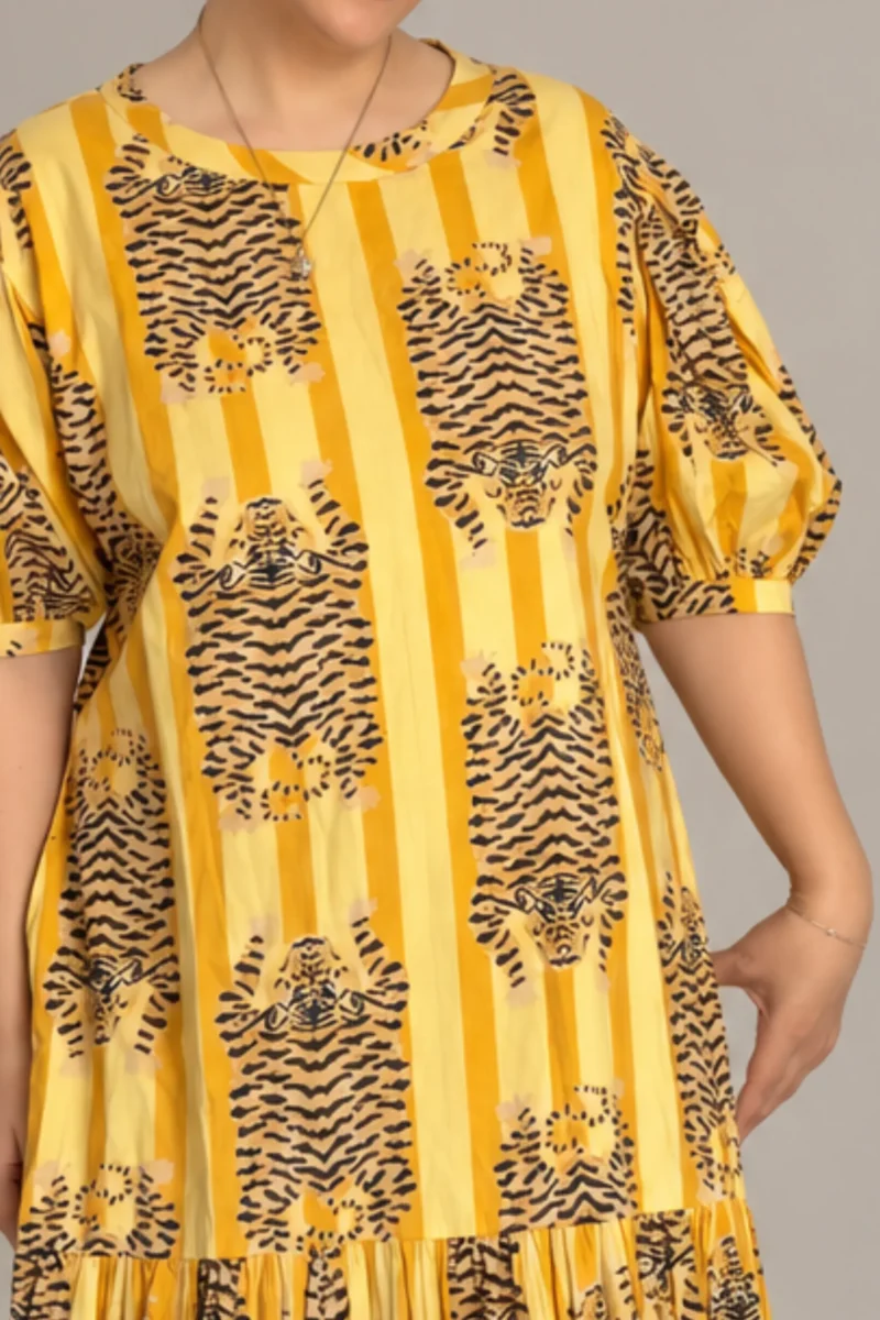 Chandra Dress Tigers, yellow